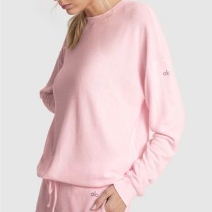 Alo Yoga Sweaters Alo Yoga Oversized Pink Soho Pullover XS